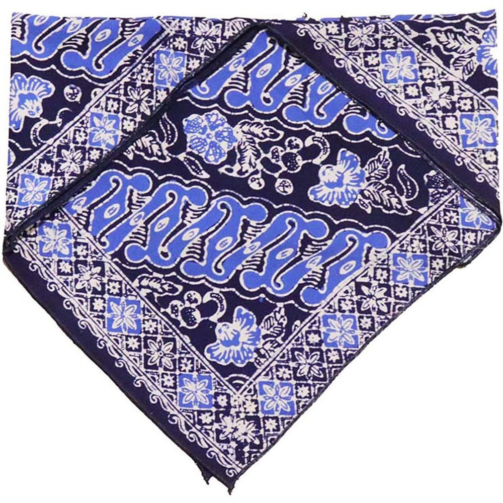 Hand Dyed Batik Bandana - Blue/White