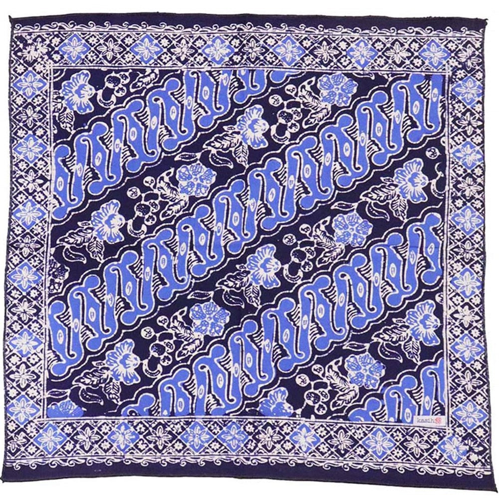 Hand Dyed Batik Bandana - Blue/White