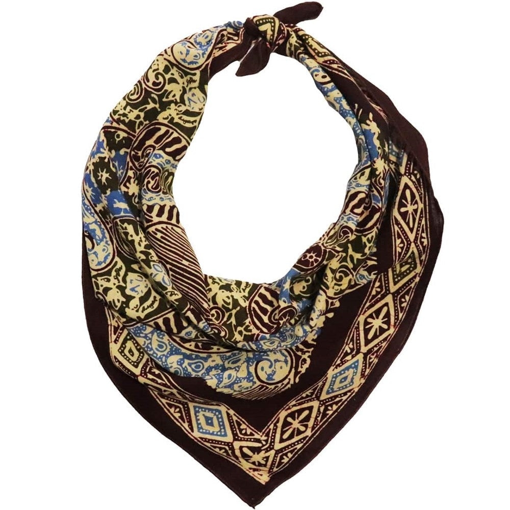 Hand Dyed Batik Bandana - Earth and Sky