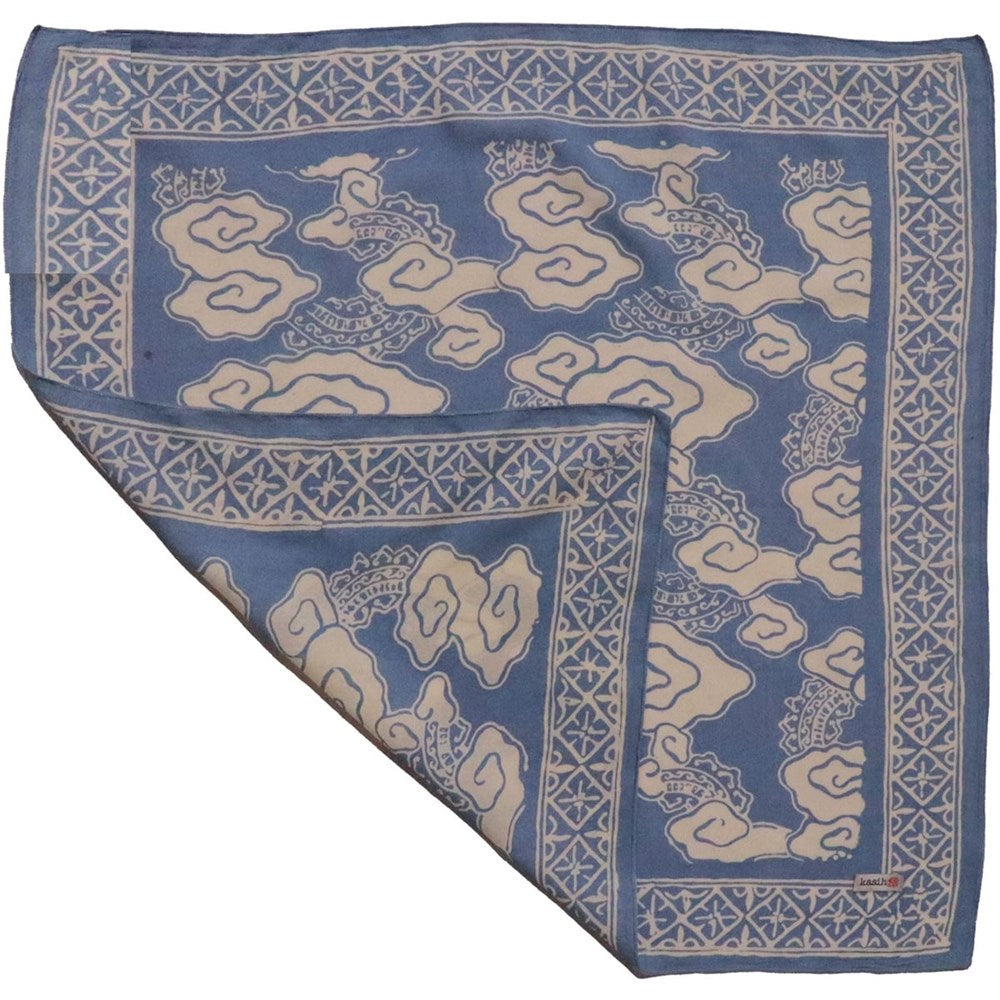 Hand Dyed Batik Bandana - Pewter Sky