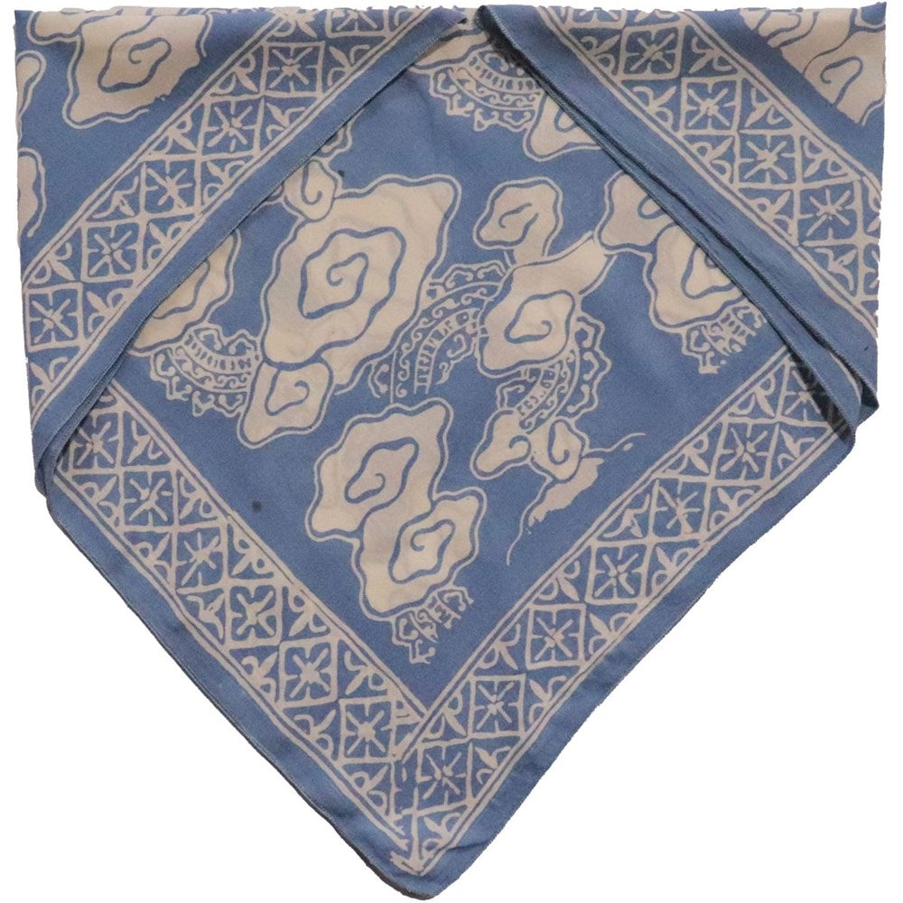 Hand Dyed Batik Bandana - Pewter Sky