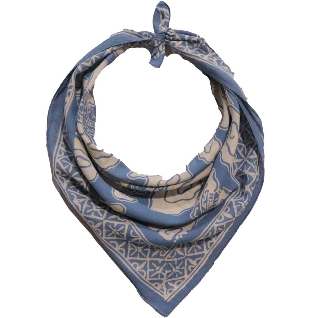 Hand Dyed Batik Bandana - Pewter Sky