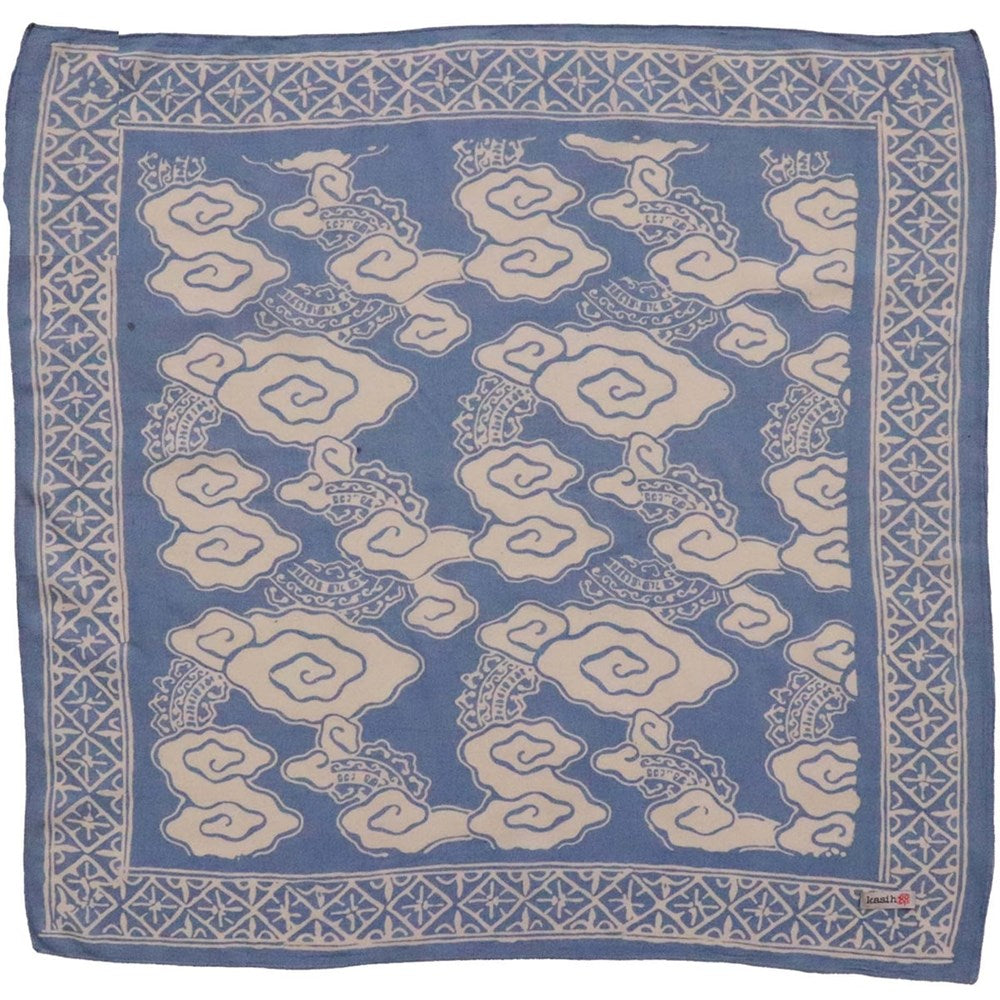 Hand Dyed Batik Bandana - Pewter Sky