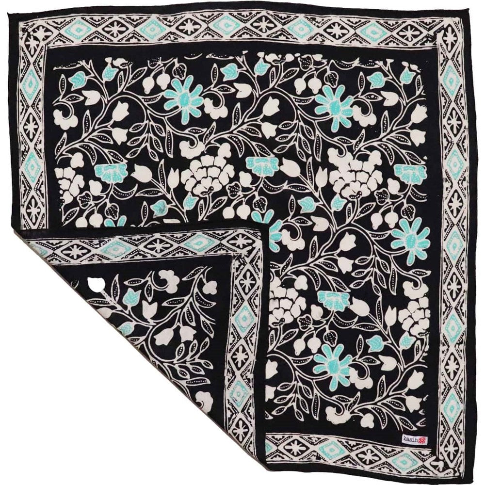 Hand Dyed Batik Bandana - Nile Nights Floral