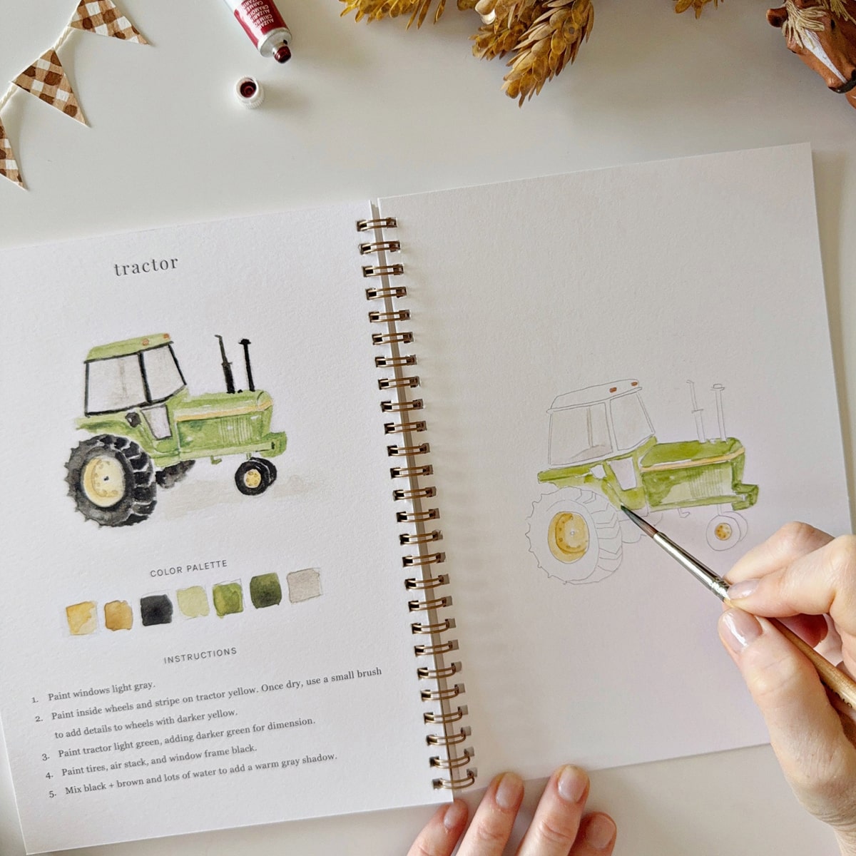Farm Watercolor Workbook