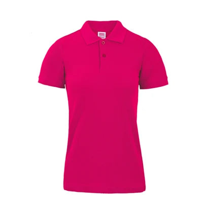 Wholesale Cheap Promotional Short Sleeve 220gsm Cotton Custom Collar Polo Shirt Women