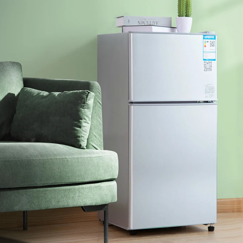 Mini Refrigerator Home Office Double Door Small Refrigerator Refrigerator Portable Home